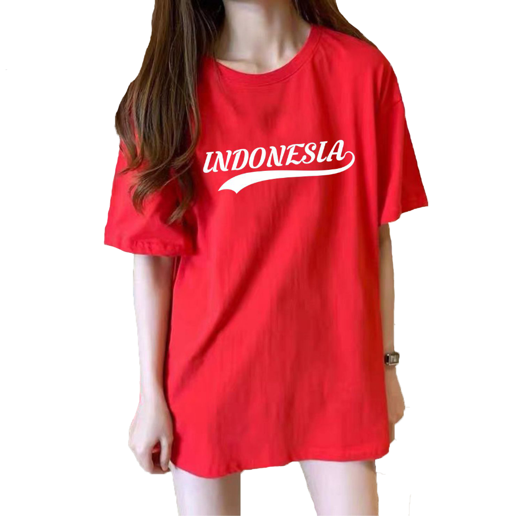 Kaos katun combed 30s tshirt 17Agustus indonesia unisex cewek cowok size S-XXL