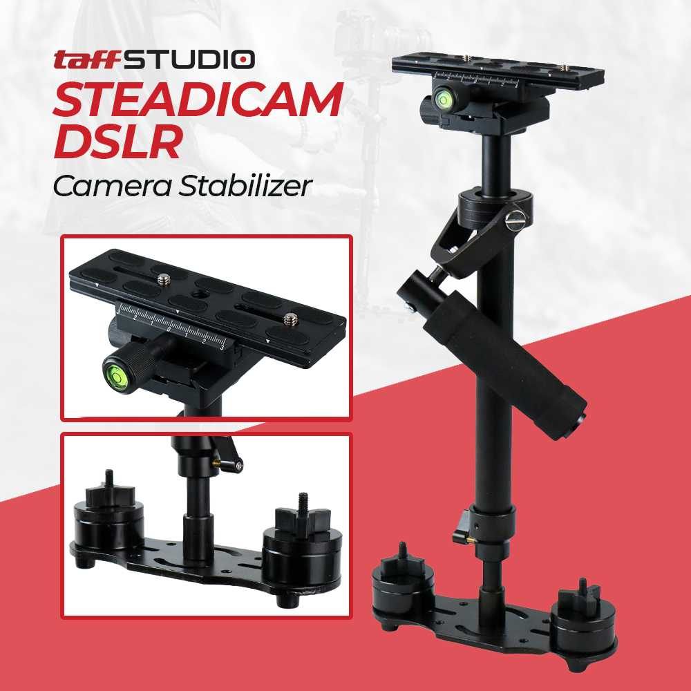 Handheld Steadycam Stabilizer Manual Gimbal Kamera DSLR GoPro Hitam S60 TaffSTUDIO