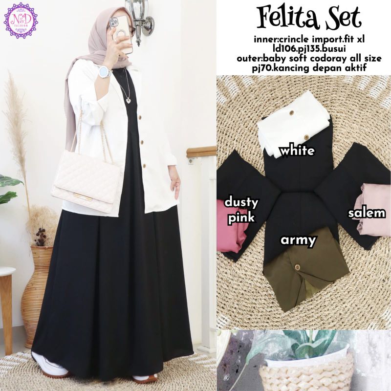 ((RESTOK GAMIS BISA COD))HILDA MIDI  ORIGINAL  BY  N&amp;D