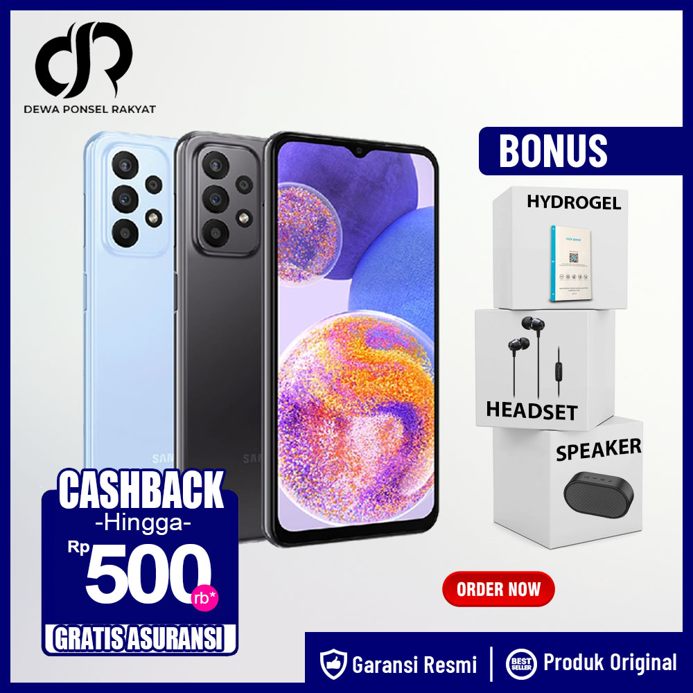 Handphone Samsung Galaxy A23 5G 6GB+128GB Garansi Resmi Samsung A23 6 GB 128 GB Not A52S A32 A24 A33 A34 A53 A54 A73 A03S A04 A04S A04E A13 A14 A03 CORE M12 M22 M23 M32 M33 M53 A7 LITE A8