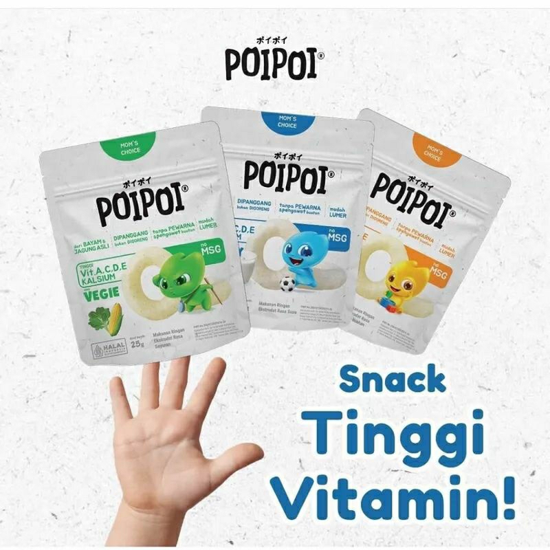 POIPOI Snack Bervitamin Tanpa MSG 25gr - Cemilan Bayi