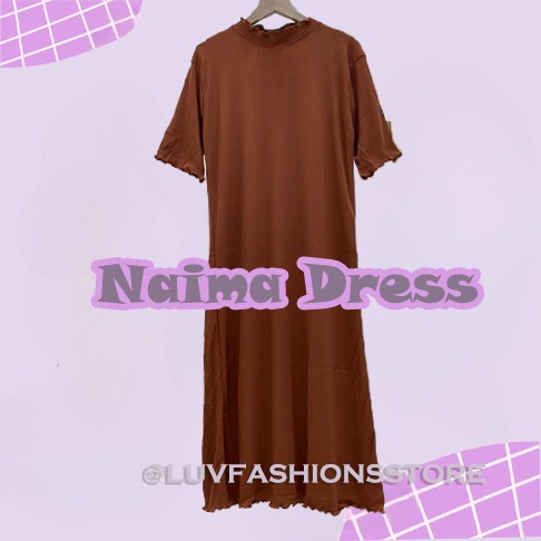 IL - NAIMA DRESS POLOS CASUAL / MIDI DRESS KNIT RIB PREMIUM ADEM MELAR / FASHION DAILY MODELLANO