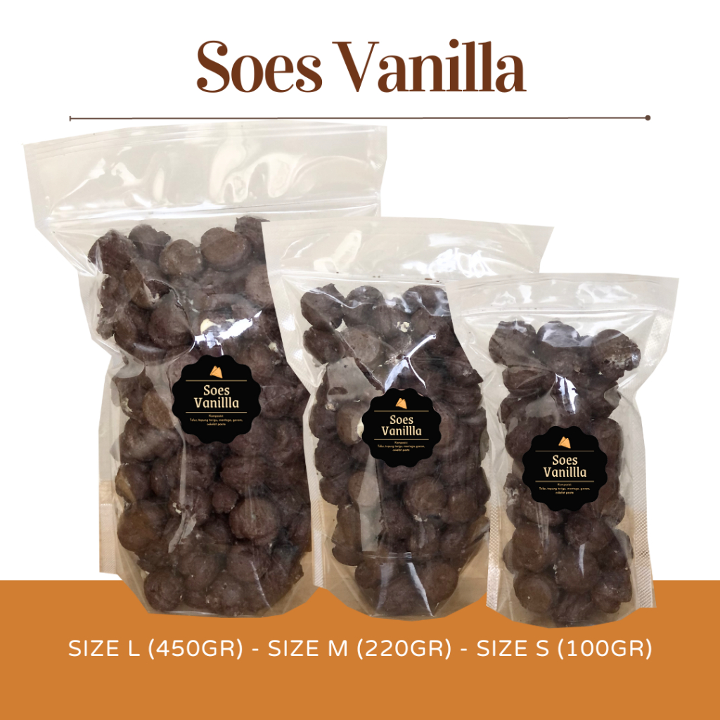 [DELISH SNACKS] Soes Cokelat / Vanilla (S) / Snack Cemilan / Sus Kering Mini Camilan Manis