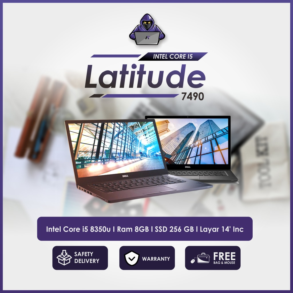 LAPTOP EDITING &amp; DESAIN DELL LATITUDE 7490 BACKLIGHT CORE I5 GEN 8 | RAM 8 GB | SSD 256 GB SIAP PAKAI TERMURAH