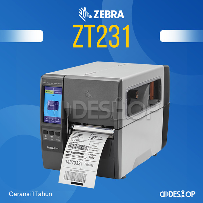 Printer Stiker Barcode ZEBRA ZT 231 Cetak Label Harga Industrial 203 DPI ZT-231