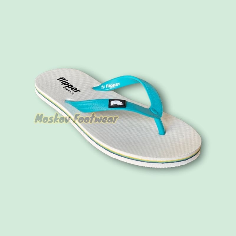 Munims Flip Flop Sandal Jepit Pria Santai Karet Rubber Anti Slip Sendal Japit Pantai Casual Flip Flop White On Green