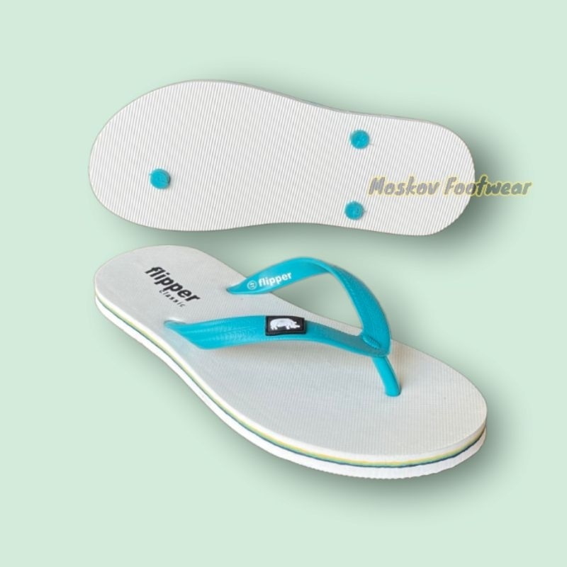 Munims Flip Flop Sandal Jepit Pria Santai Karet Rubber Anti Slip Sendal Japit Pantai Casual Flip Flop White On Green