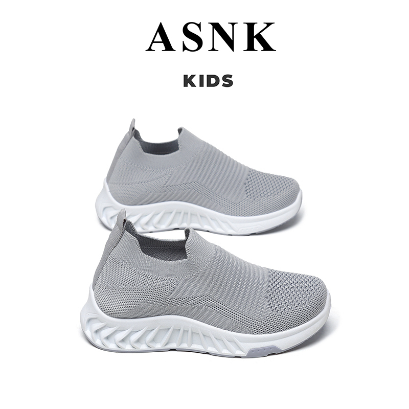 [GROSIR][COD] SEVEN_DAY SEPATU RAJUT SNEAKERS ANAK-ANAK UNTUK USIA 2-9 TAHUN / BOY &amp; GIRL ABU WM2315