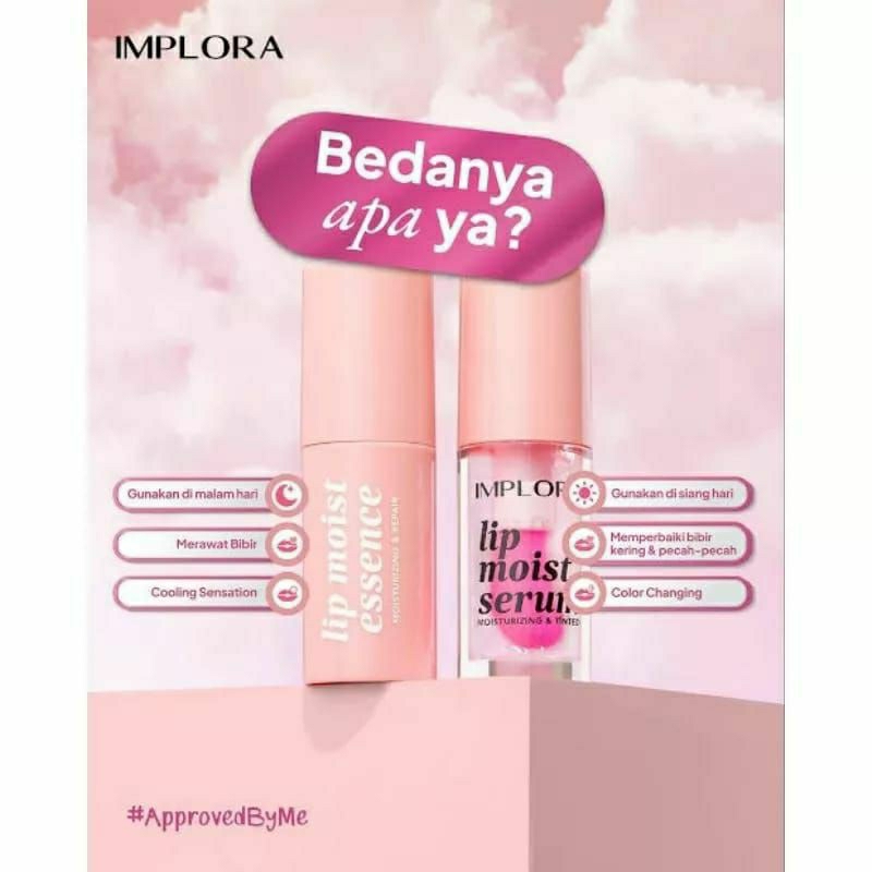 IMPLORA Lip Moist Essence - Lip Moist Serum Pelembab bibir Bibir Gelap Bibir Pecah-pecah