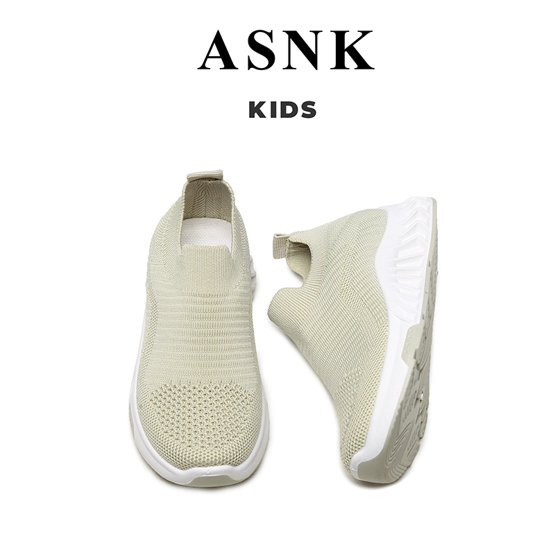 [GROSIR][COD] SEVEN_DAY SEPATU RAJUT SNEAKERS ANAK-ANAK UNTUK USIA 2-9 TAHUN / BOY &amp; GIRL KREM WM2315