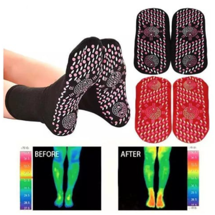 A610 KAOS KAKI TERAPI dengan pemanas magnetik turmalin penghangat kaki musim dingin winter stocking sock socks pakaian laki laki perempuan wanita pijat magnetic orang tua refleksi pria