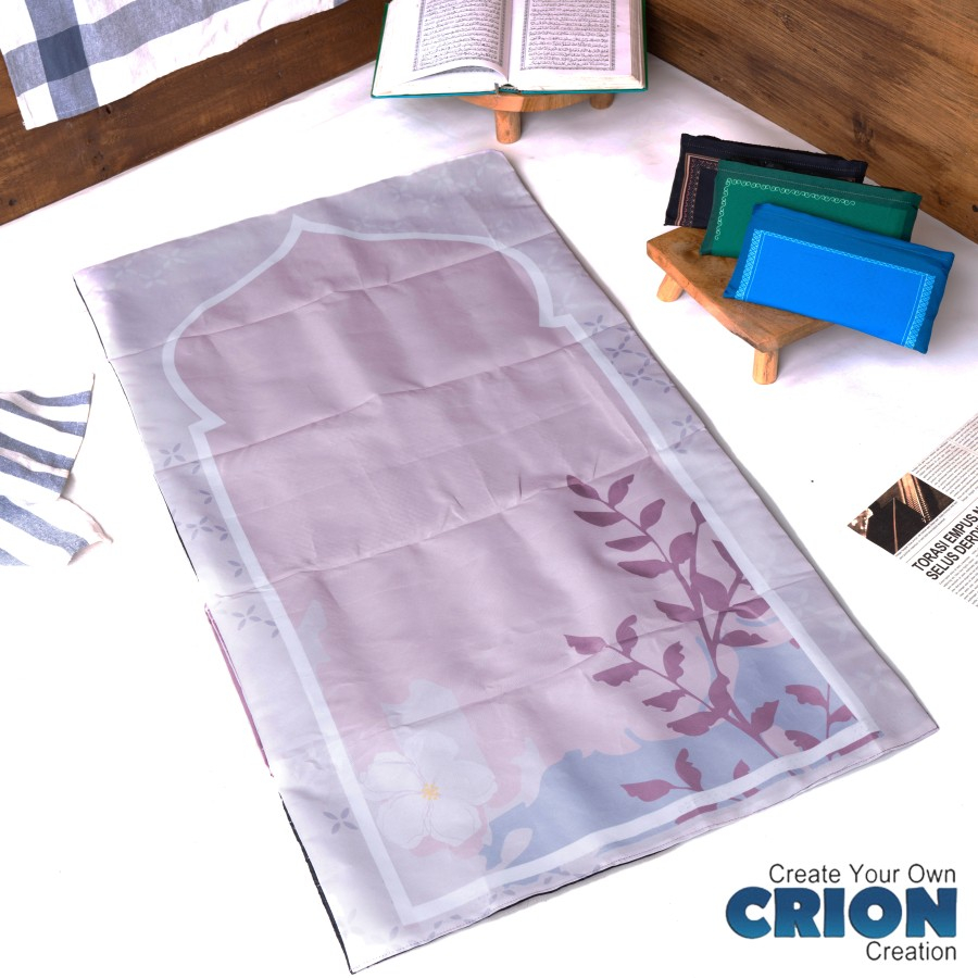 Sajadah Travel Pouch Antislip waterproof bisa custom nama by crion