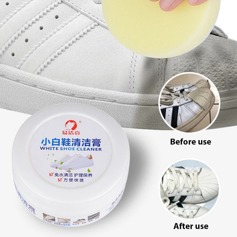 Krim Pemutih Sepatu Sneakers / Krim Pembersih Sofa 260 G+ Spons / Little White Shoe Cleaner / Krim Pembersih Sepatu Putih Mudah dan Praktis Tanpa Dicuci