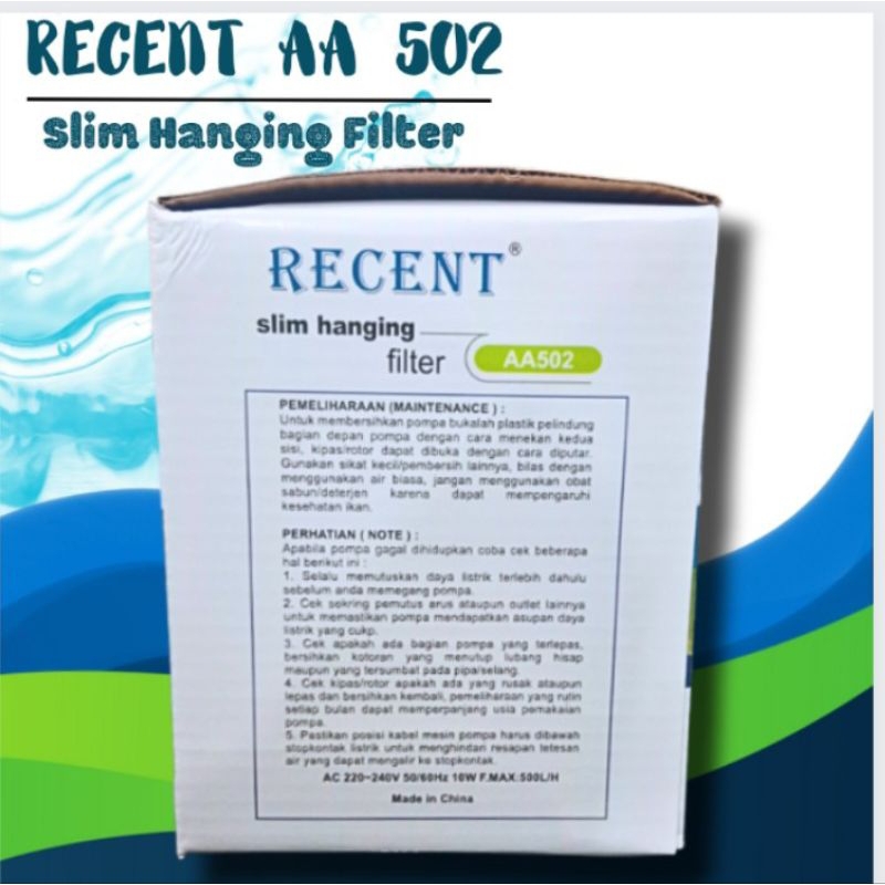Pompa aquarium hanging filter RECENT AA 502