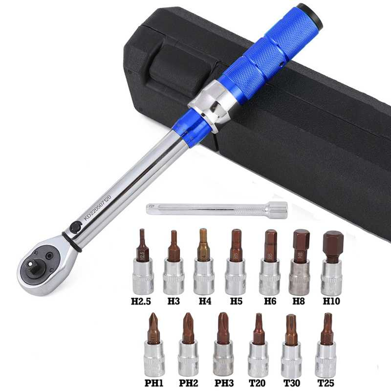 Set Kunci Ratchet Torque Wrench 2-24N.m 15 PCS Alat Reparasi Mesin Mobil Motor Peralatan Elektronik Berkualitas