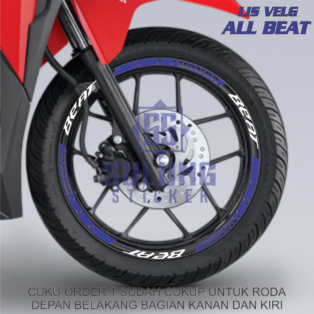 Stiker Velg Motor Honda All Beat Cutting Sticker Terlaris