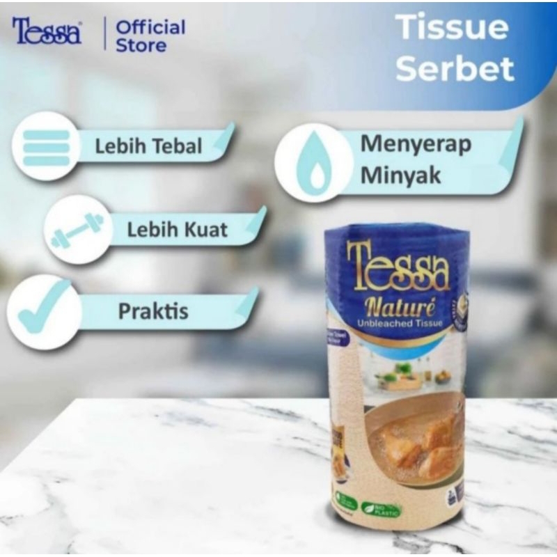 tessa tisu tissue roll serbet dapur nature coklat