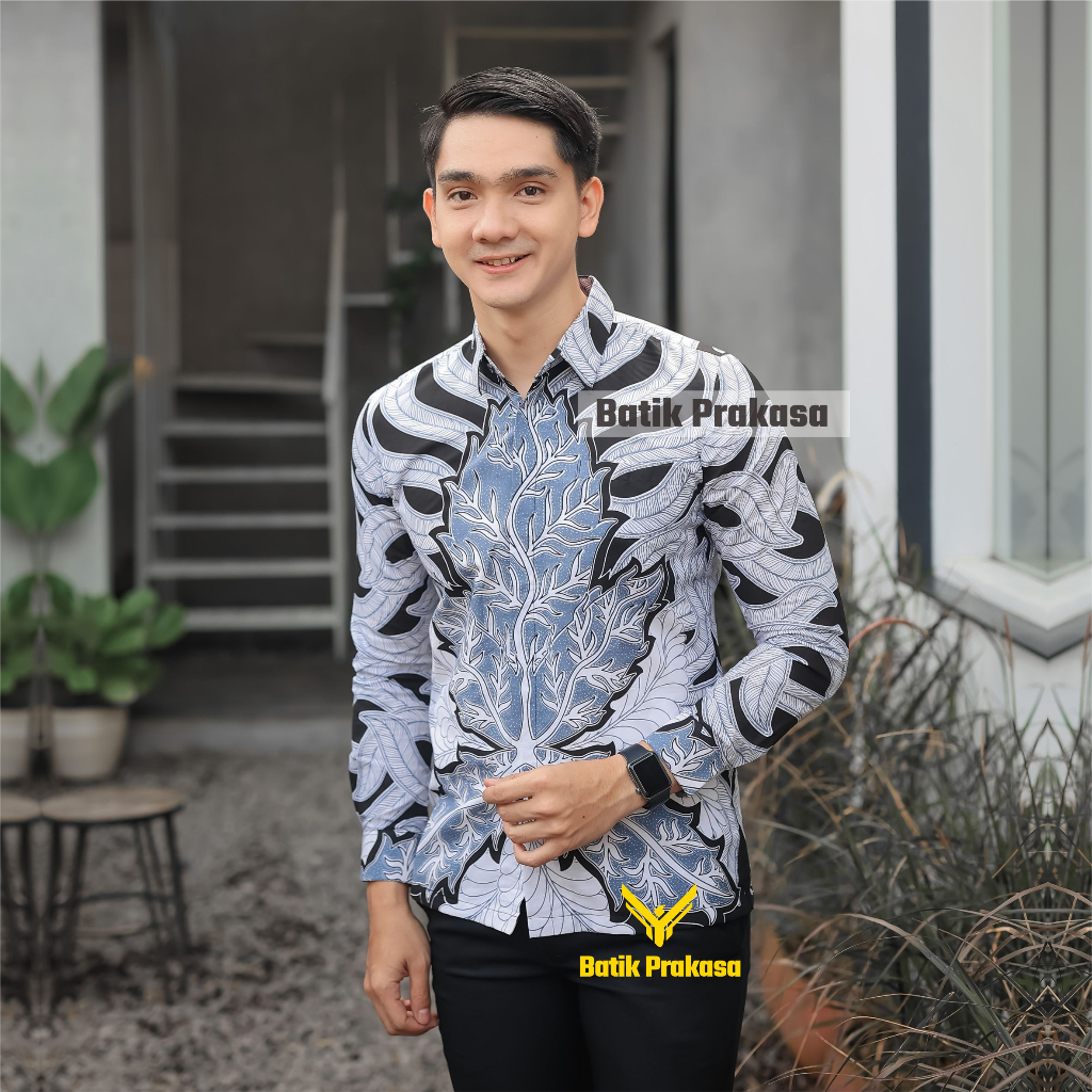 Kemeja Batik Prakasa Motif Mahesa Daya Slimfit Lengan Panjang Batik Solo