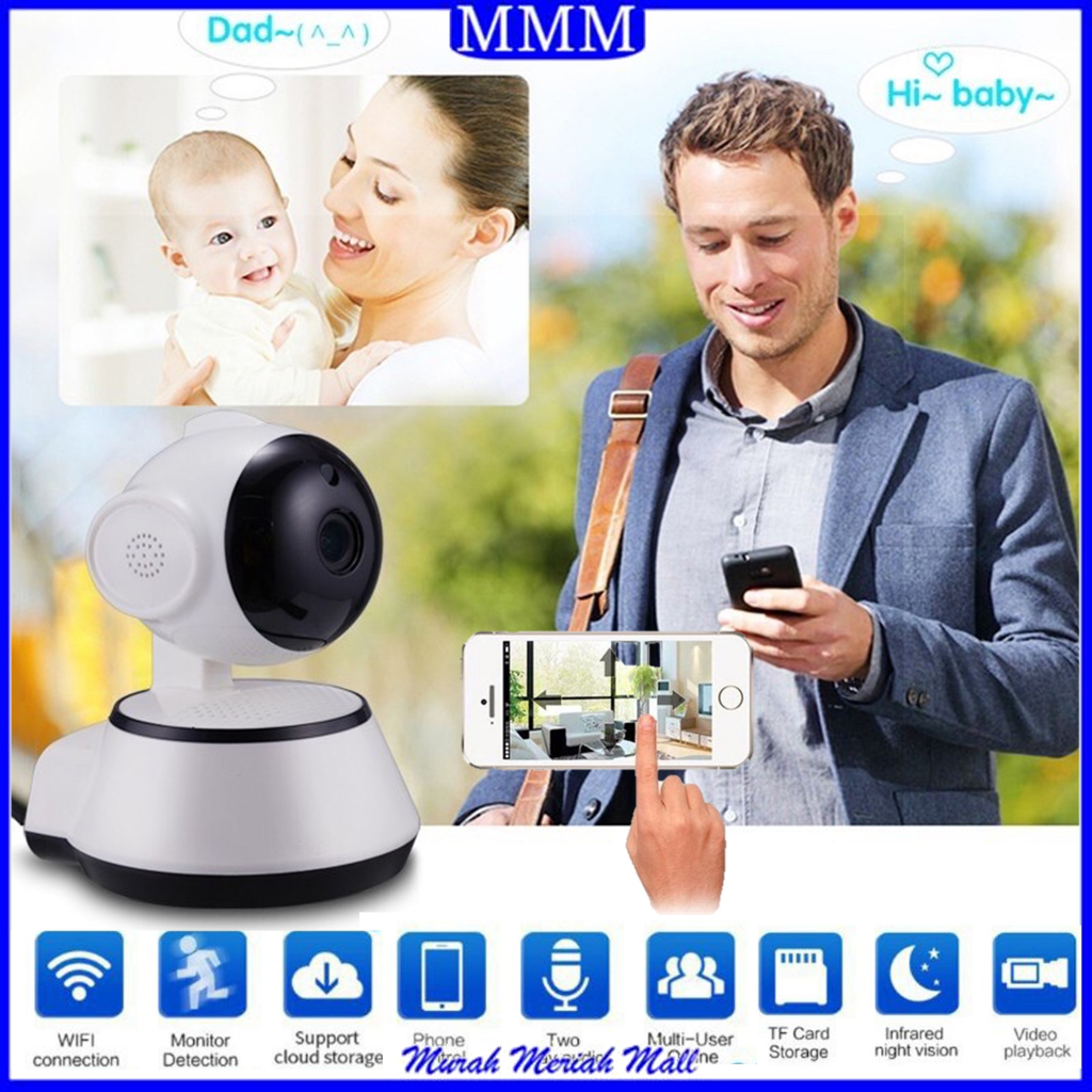 MMM IP Camera WIFI CCTV V380Pro Smart Wifi Kamera CCTV HD1080P Q6 Wireless IP Kamera APP Remote Monitoring Control Jarak Jauh