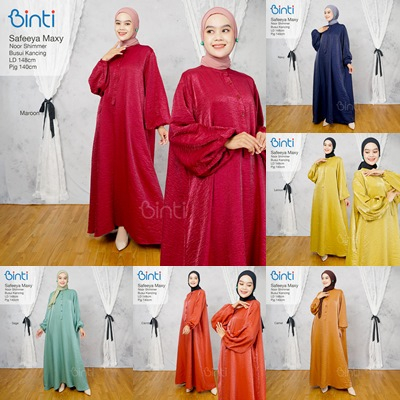 SAFEEYA DRESS / 3.10 / BAHAN NOOR SHIMER / LD 148 CM / PB 140 CM / ALLSIZE JUMBO / FIT TO XXL / BINTI