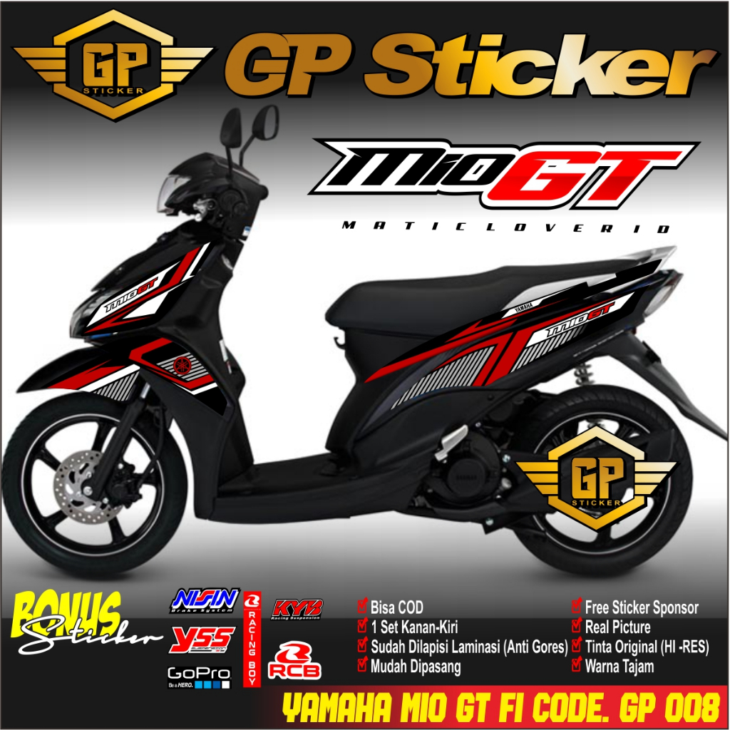 Sticker List Striping Mio GT Variasi Semifullbody/Stiker Striping Mio GT Variasi/Stiker Mio GT GP 00