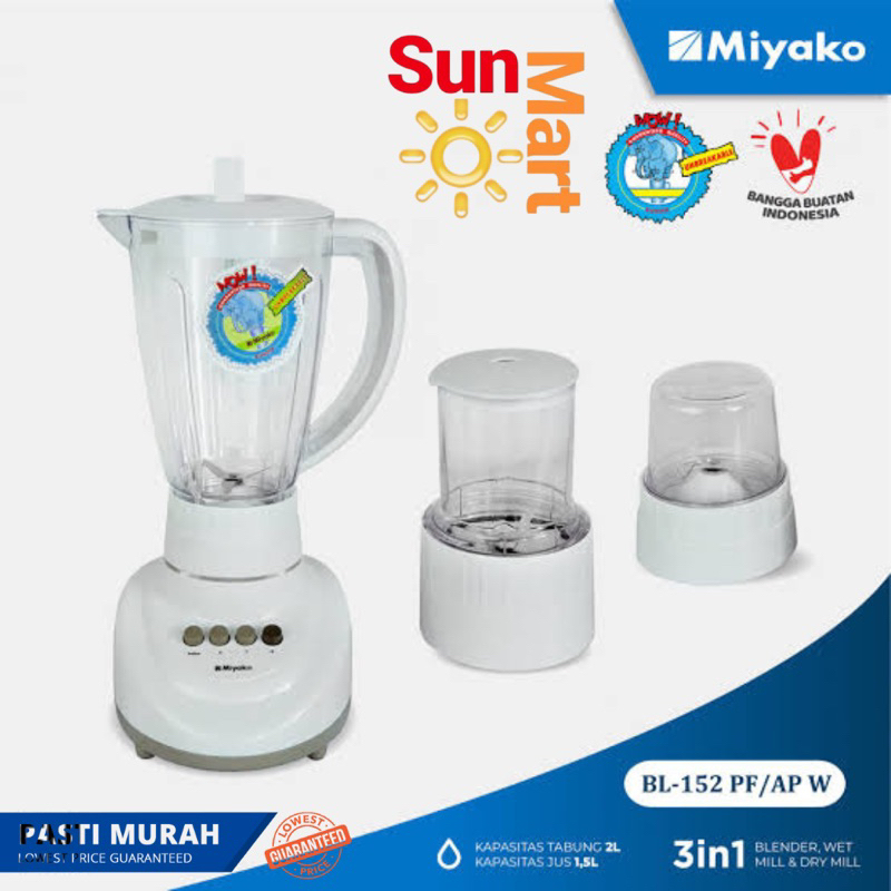 HARGA MURAH Blender Serbaguna / Blender Plastik Miyako 3 IN 1  BL - 152 PF/AP 152 PFAP (HIJAU)