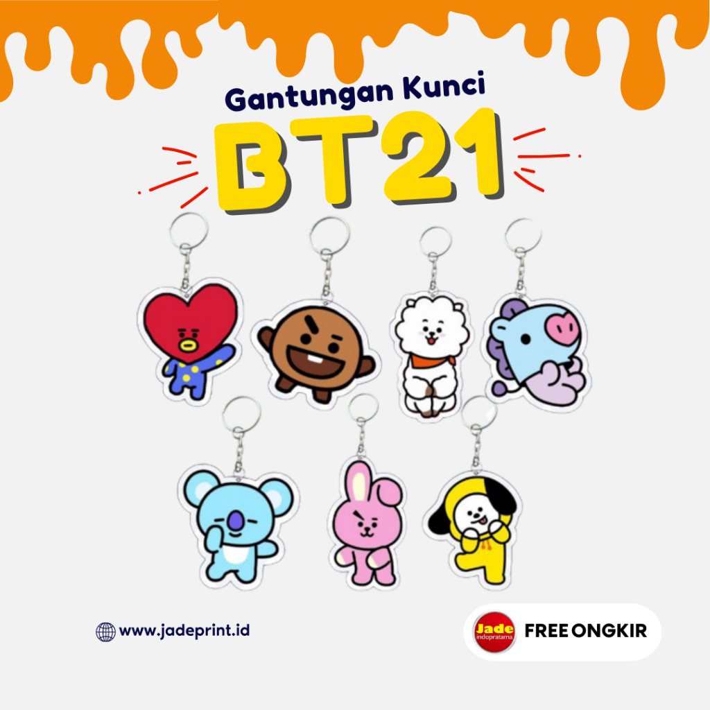 [JADE] Gantungan Kunci BT21 Ganci Akrilik BT21 Ganci BTS Ganci Lucu Gantungan Kunci Kpop Gantungan K