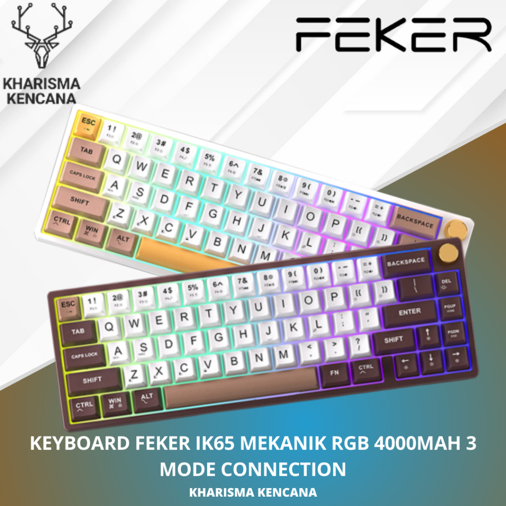 KEYBOARD FEKER IK65 MEKANIK RGB 4000MAH 3 MODE CONNECTION