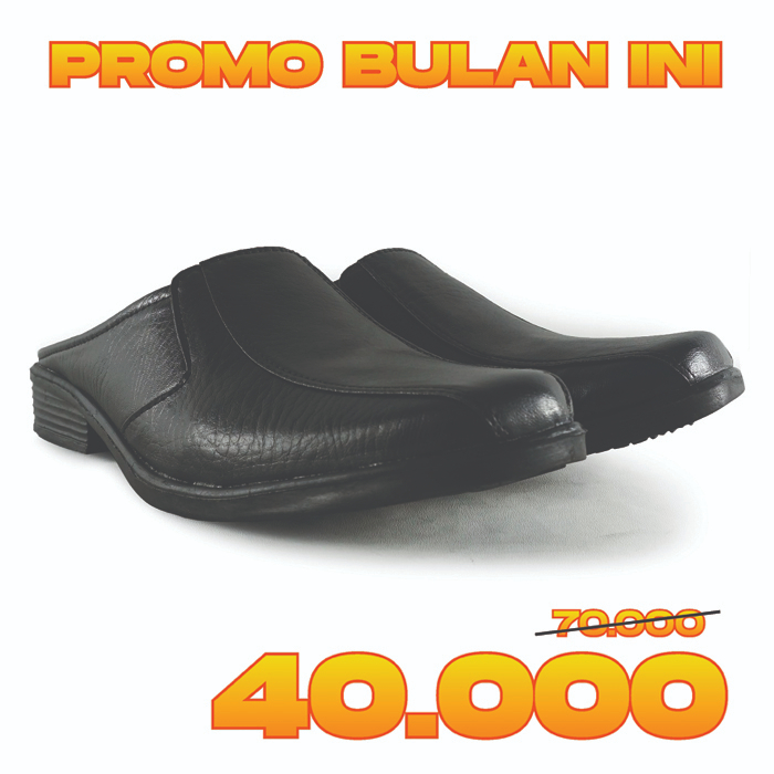 Sepatu Sandal Selop Pantofel Slop Pria Cocok Untuk Formal Dan Santai Warna Hitam MDT 07