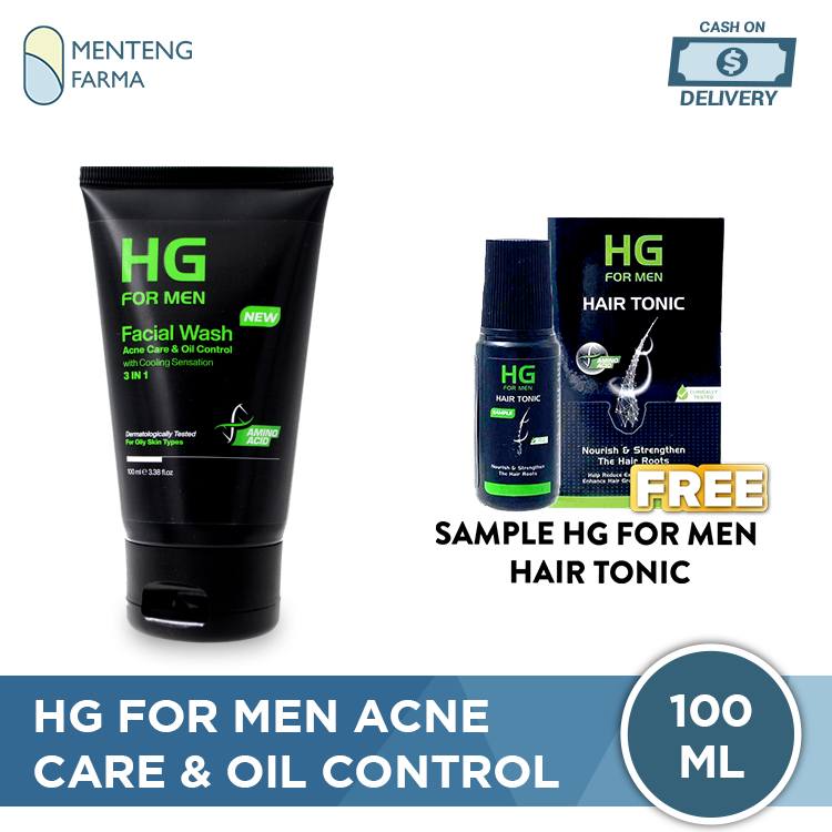 HG For Men Facial Wash Acne Care &amp; Oil Control 100 ML - Sabun Cuci Muka Khusus Kulit Berjerawat