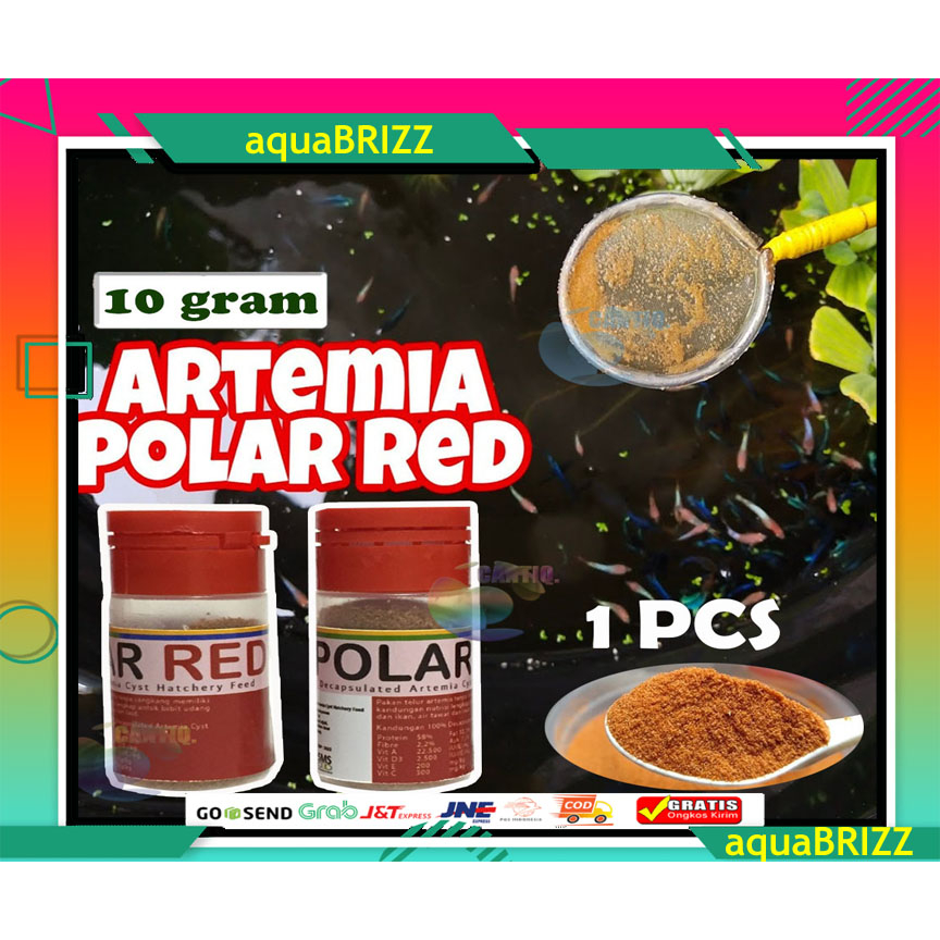 ARTEMIA POLARED POLAR RED TANPA CANGKANG PAKAN BURAYAK CUPANG GUPPY DISCUS DLL