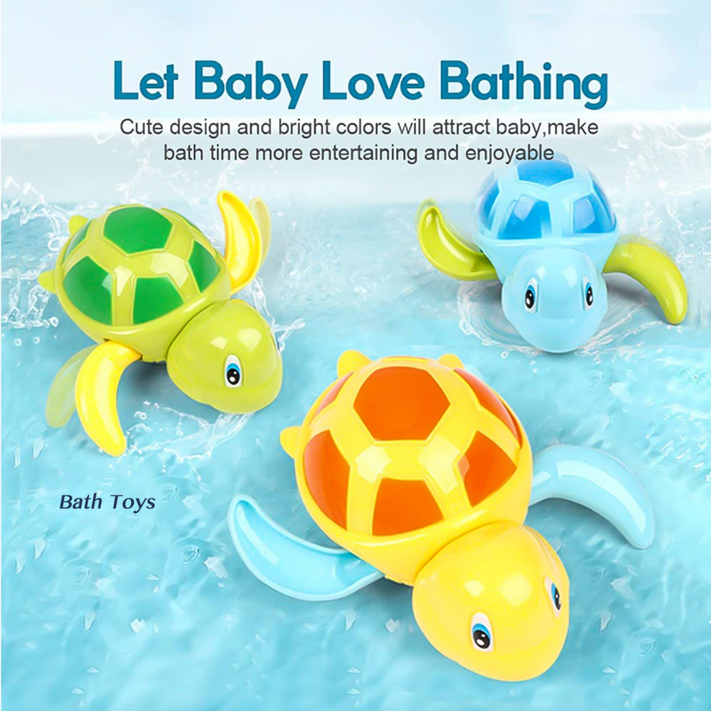 [Shiyan] mainan lucu hewan kura kura klasik mainan bayi swimming turtle toy mainan mandi