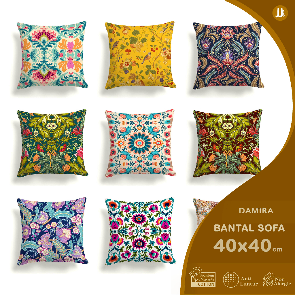 Bantal Sofa Print Motif Turkish Damira 40x40 cm Pillow Cushion