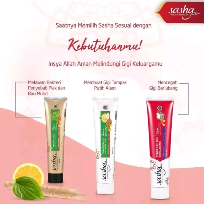 PASTA GIGI SASHA SIWAK HERBAL ANTIBACTERIAL 65GR