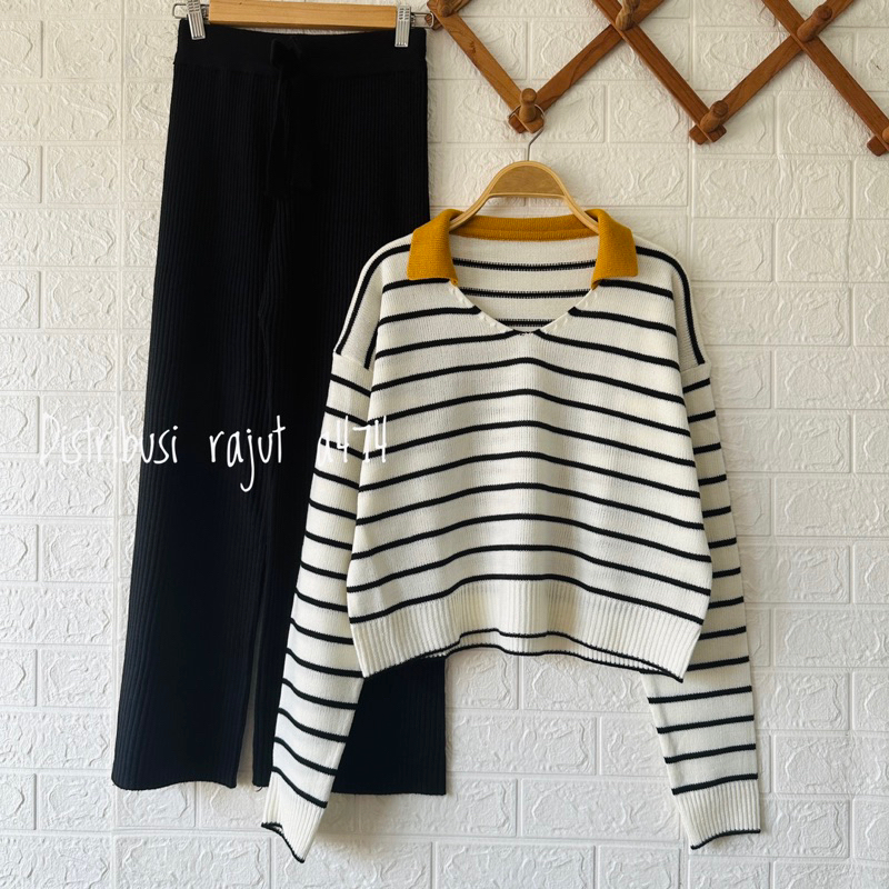 ONESET SWEATER RAJUT A5 SETELAN CELANA KULOT