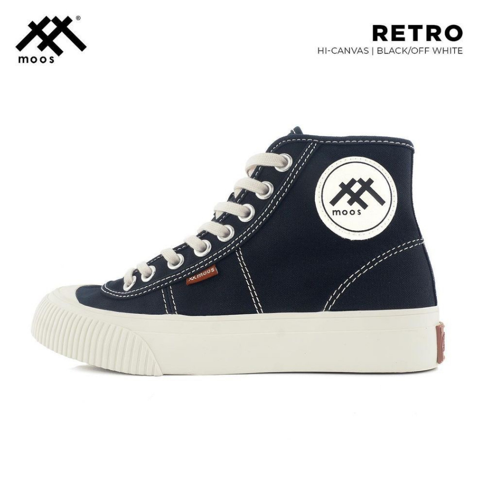 SEPATU MOOS RETRO HIGH BLACK/OFF WHITE ORIGINAL SEPATU PRIA SEPATU WANITA BISA COD