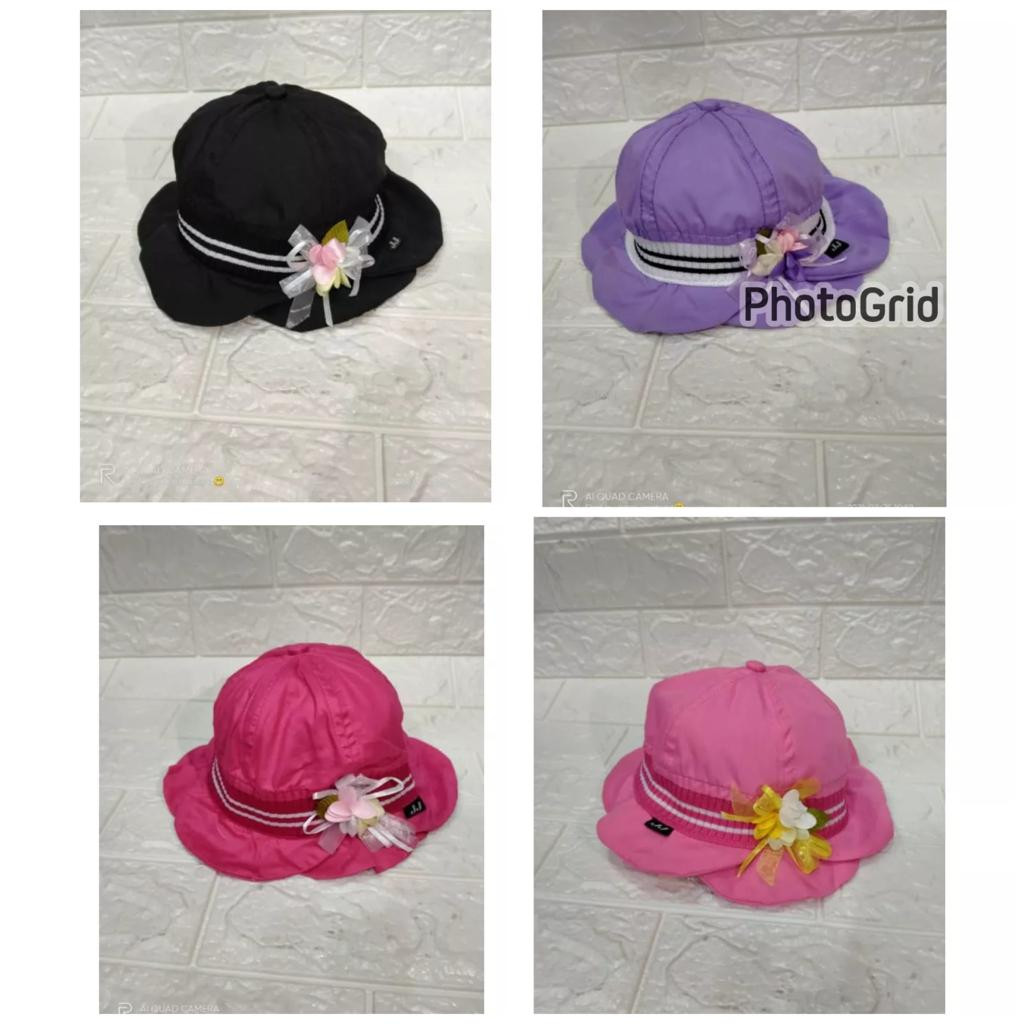 PROMO !! TOPI BUCKET ANAK PEREMPUAN / TOPI BUCKET KELOPAK BUNGA