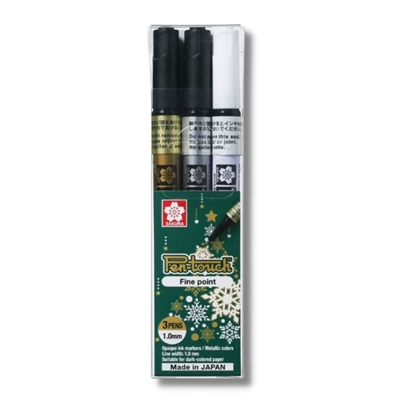 

Sakura Pen Touch Paint Marker Fine Point Set 3 Colour 1.0mm Metalic