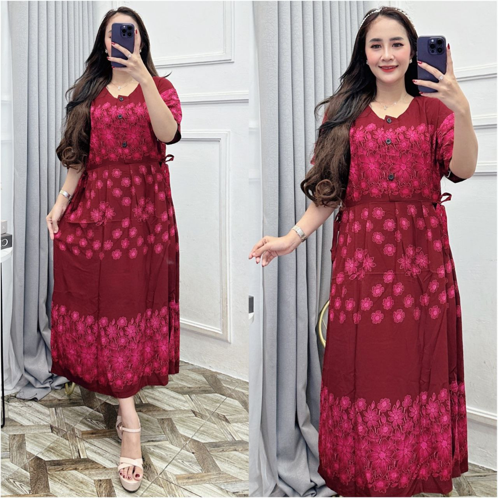 Daster Wanita Busui Kancing Depan - Daster Rayon Kekinian