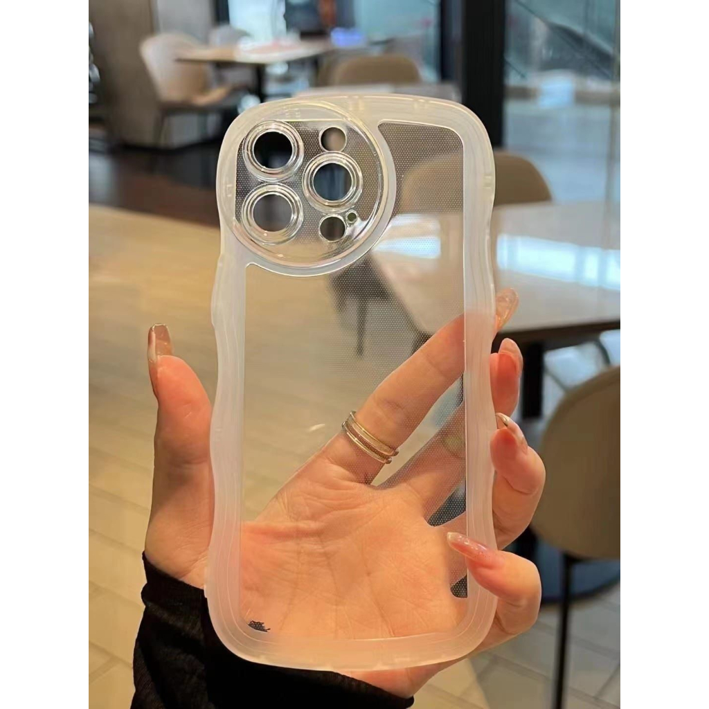 IPHONE 14/IPHONE 14 MAX /IPHONE 14 Pro /IPHONE 14 Pro MAX Case gelombang CLEAR 3D