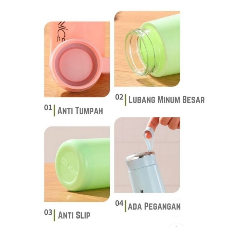 【GOGOMART】Botol Minum Kaca / Botol Minum Juice Kopi 400ml - BOTOL NICE - BK005