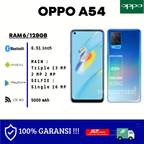 OPPO A54 RAM 6/128GB GARANSI 1 TAHUN