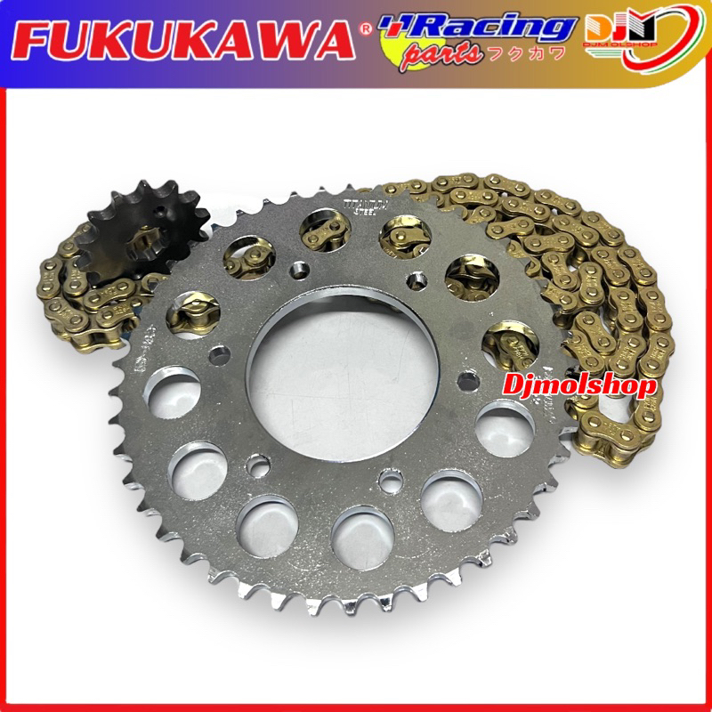 Gir Set Gear Paket Racing Byson 428H 40T 14T 128L Plus Rantai Gold Fukukawa