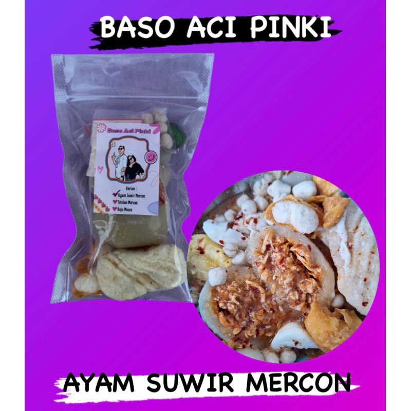 

BASO ACI JUMBO PINKI isi AYAM SUWIR PEDES