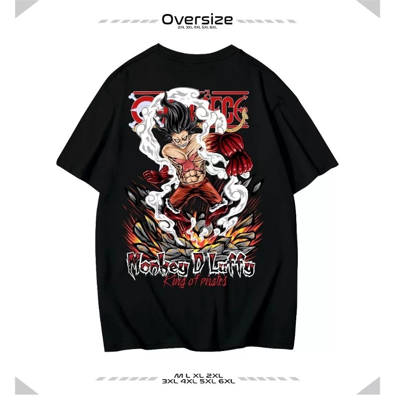 KAOS BIG SIZE "MONKEY D LUFFY" 6XL | M L XL 2XL 3XL 4XL 5XL 6XL KAOS DISTRO KAOS POLOS KAOS OVERSIZE