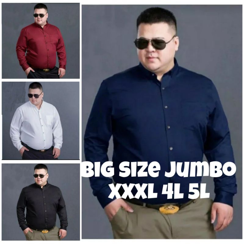 Big size jumbo kemeja pria lengan panjang formal kasual