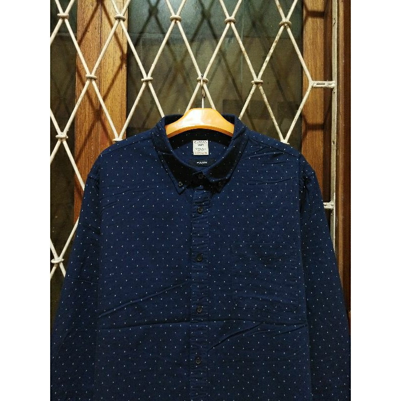 kemeja Oxford motif polham XL