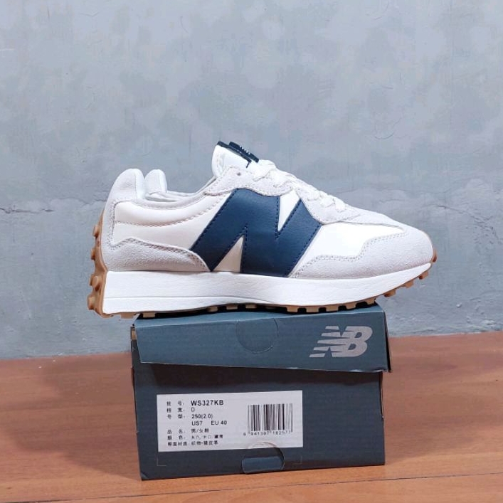 Sepatu Sneakers nB 327 White Navy Premium import