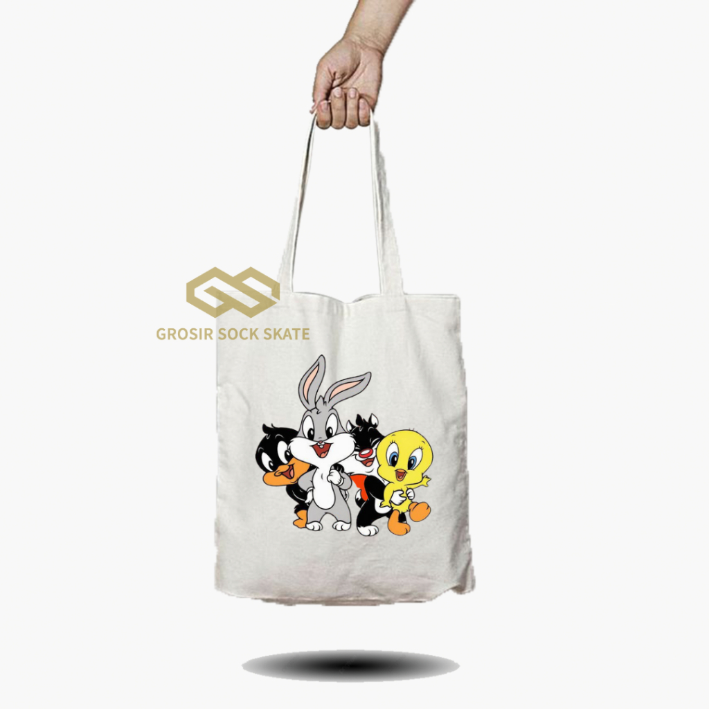 Totebag Kanvas Cartton Disney/ Tas Tote Music / Musik Band