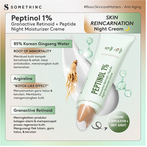 SOMETHINC PEPTINOL 1% Granactive Retinoid + Peptide Night Moisturizer Creme ❤ jselectiv ❤ Krim Malam - ORI✔️BPOM✔️COD✔️